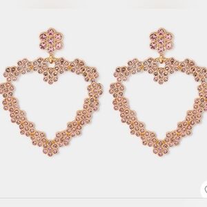 Wild Fable Pink Daisy Heart Shaped Earrings